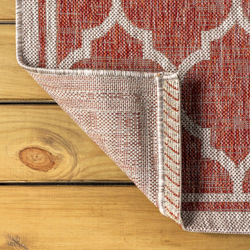 Trebol Moroccan Trellis Textured Weave Indoor/outdoor Area Rug
